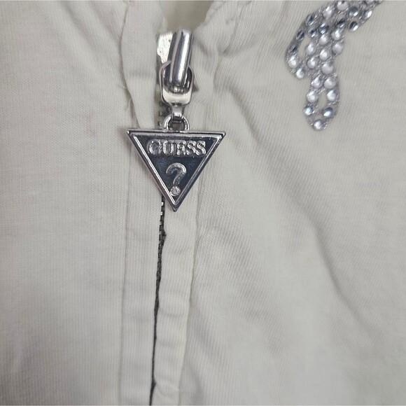 Guess Vintage 100% Cotton Zip-Up Hoodie Jacket Women’s M Butter Yellow Y2K Style - Picture 5 of 13